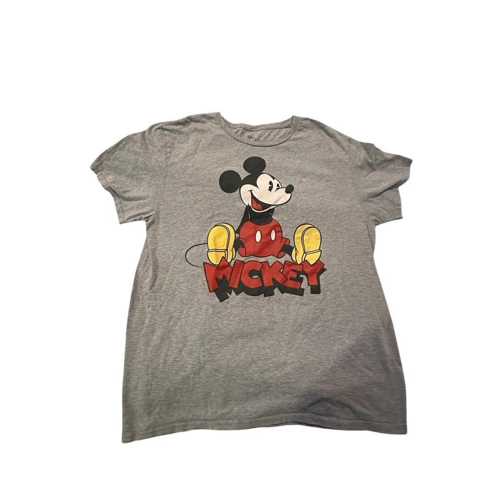 Disney Mickey Mouse Gray T-Shirt Men's Adult Medium Short Sleeve Crew Neck